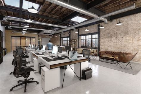 Loft Office Space On Behance Industrial Interior Office Warehouse
