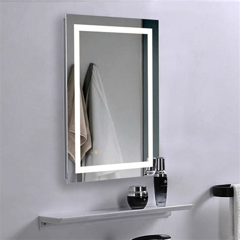 Kinwell 24 In W X 36 In H Single Frameless Led Lighted Bathroom Wall Mounted Mirror Mem003