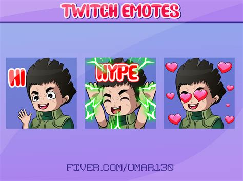 Rock Lee Naruto Twitch Emotes By Graphics For Streamer On Dribbble