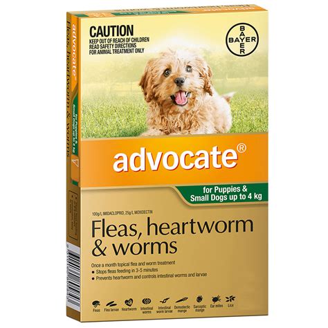 Advocate Small Dog 0 4kg Green Spot On Flea Wormer Treatment 3 Pack