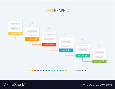 Colorful Diagram Infographic Template Timeline Vector Image