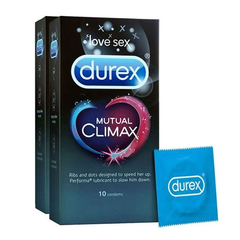 Durex Mutual Climax Dotted And Ribbed Condoms For Men And Women 10 Count