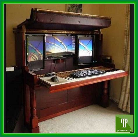 Computer Desk With Hidden Monitor Djfredi Desk Design Old Pianos