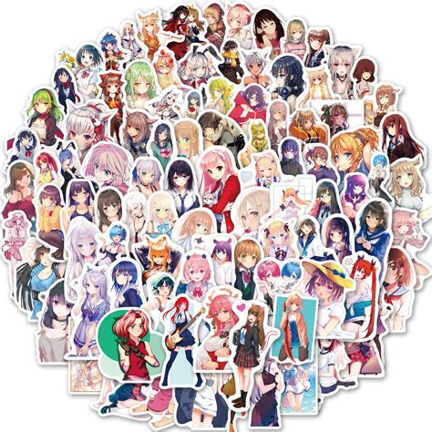 Buy 100pcs Kawaii Anime Girl Stickers For Water Bottles Vinyl Waterproof Sexy Anime Girl