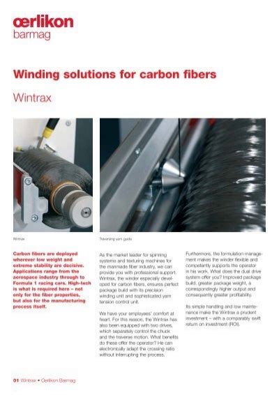 Winding Solutions For Carbon Fibers Wintrax Oerlikon Barmag