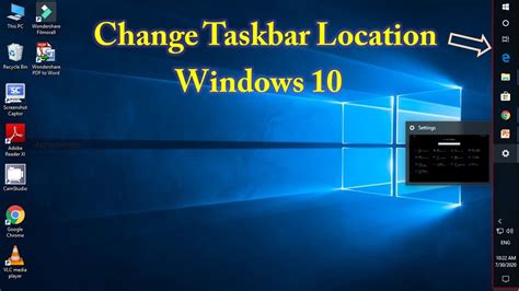 How To Change Taskbar Position In Windows 10 Youtube