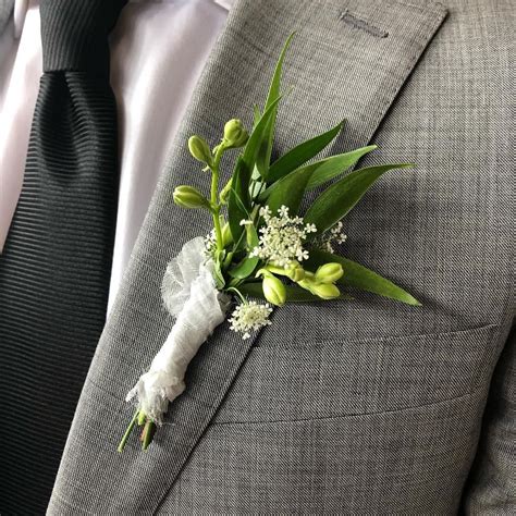 Solstice Flowers On Instagram Textured Greenery And White Boutonnière