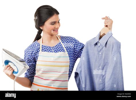Housewife Doing Ironing Stock Photo Alamy