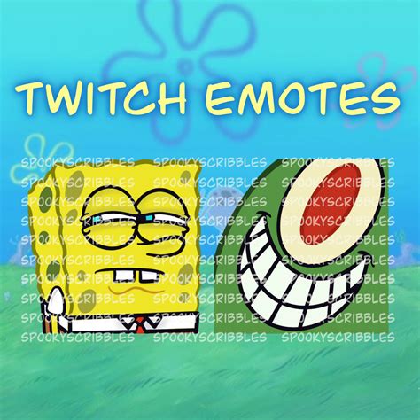 Set Of Spongebob Twitch Emotes Inclues Spongebob And Plankton Etsy