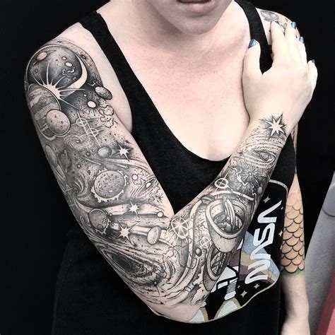 Outer Space Tattoo Sleeve Black And White Best Tattoo Ideas