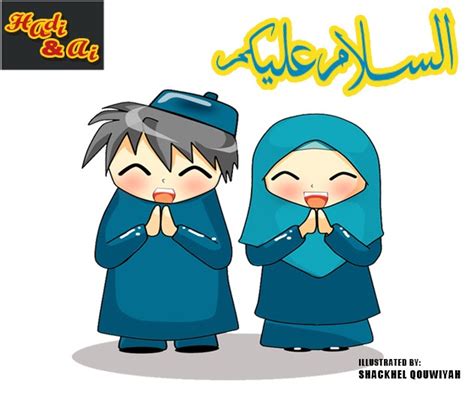 Gambar Anak Sholeh Dan Sholehah Kartun Salam Sholeh Muslimah Saling