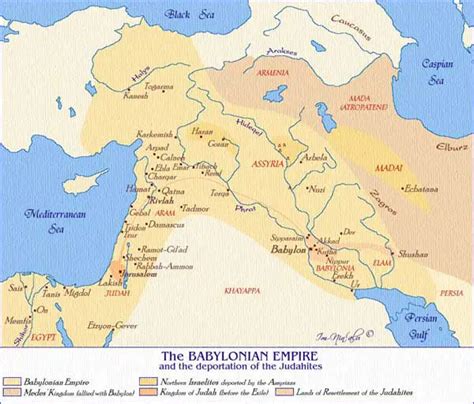 Map Of The Babylonian Empire Under King Nebukhadnetzar Jewish Virtual