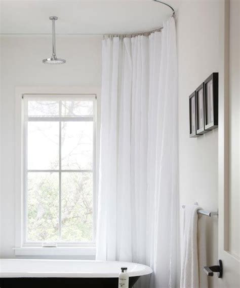 Check spelling or type a new query. Oval shower curtain track rod installed with clawfoot tub ...