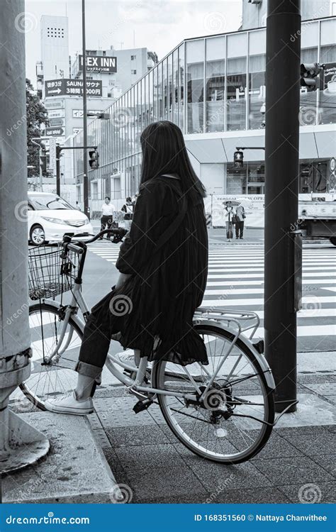 Japanese Woman On The Bicycle Editorial Image Image Of Lady Person