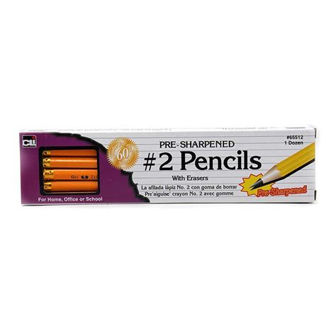 Pencil 2 Lead Pre Sharpened W Era Yellow 12box Chl65512 Charles