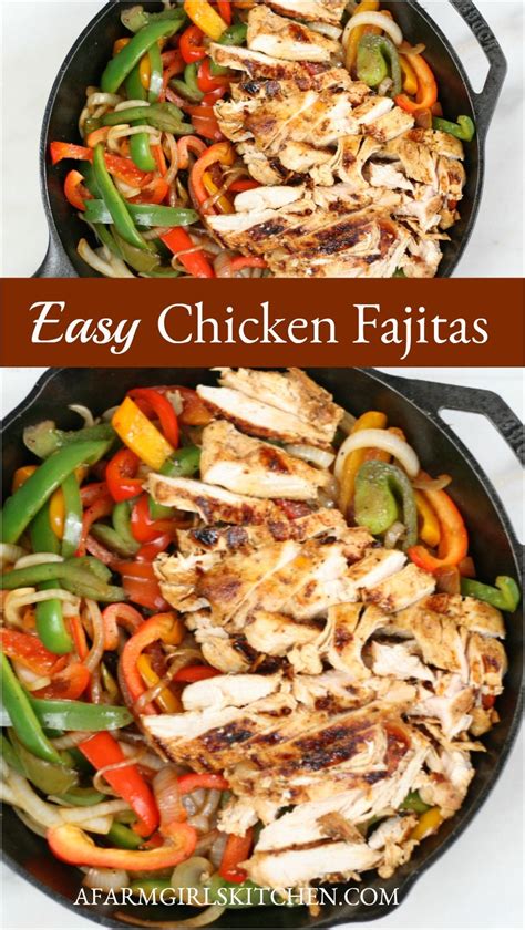 BEST Cast Iron Chicken Fajitas | Easy chicken fajitas ...