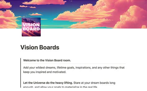 Get Inspired With A Vision Board In Notion