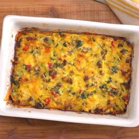 Sausage Egg And Cheese Hash Brown Breakfast Casserole