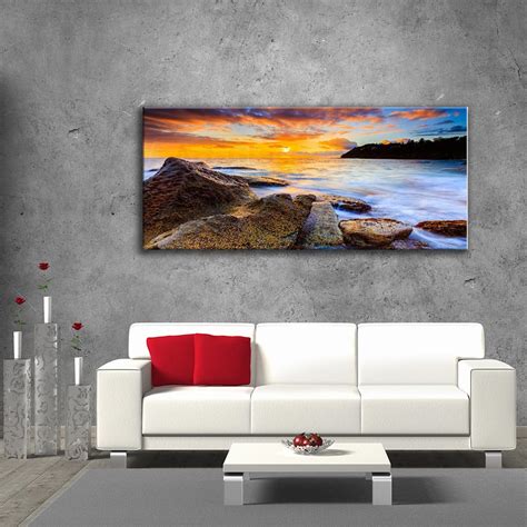Sea Coast Sunset P125x050040 Va Art Glass