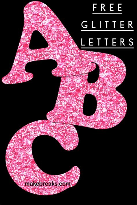 free printable glitter letters for parties and crafts