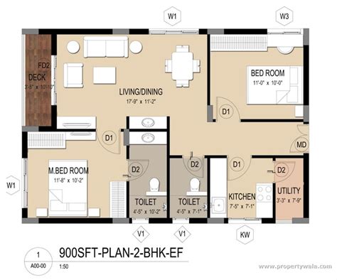2bhk House Plan Ground Floor Floorplansclick