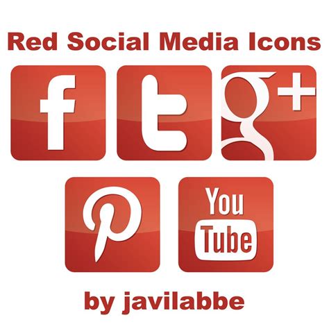 Red Social Media Icons You Can Download The File And Use Them