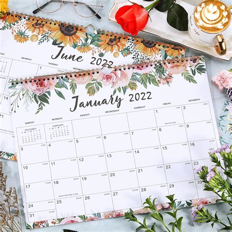 2022 Calendar 12 Months Large Monthly Wall Calendar Planner Jan 2022