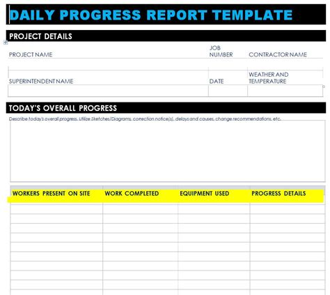 Daily Progress Report Format In Excel Archives Free Report Templates