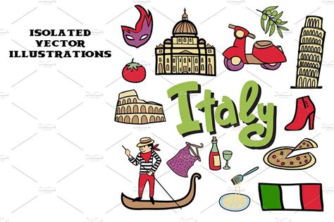 Cartoon Vector Map Of Italy Bonus Food Illustrations Creative Market