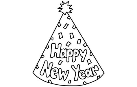 Happy New Year Hat Coloring Pages Coloring Home