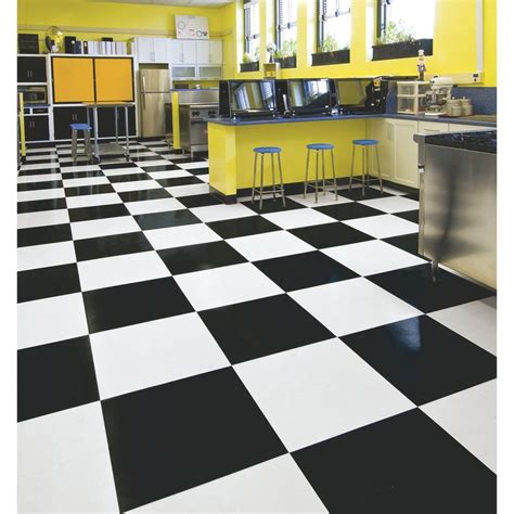 Shop Armstrong 12 In X 12 In Black Pattern Commercial Vinyl Tile At