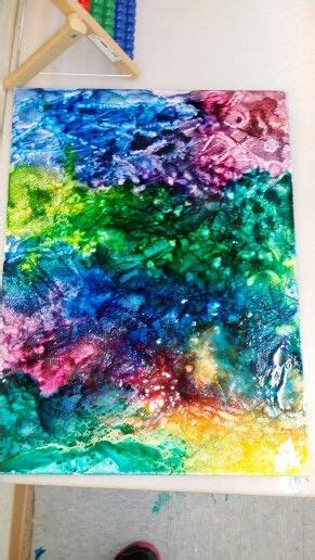 Watercolor Salt And Glue On Canvas Painting Tutorial Preschool Art