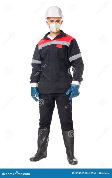 Worker Wearing Safety Protective Gear Stock Photo Image Of Clothing