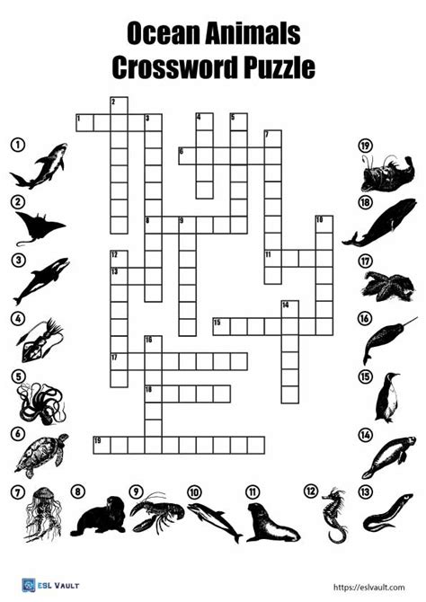 6 Free Printable Animal Crossword Puzzles Esl Vault
