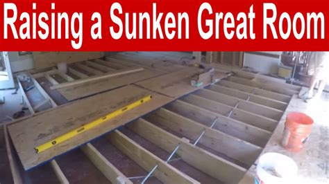Place your level in several different spots as you did before to get a more accurate reading of the floor's overall slope. Vlog 6 - Raising a Sunken Great Room - YouTube