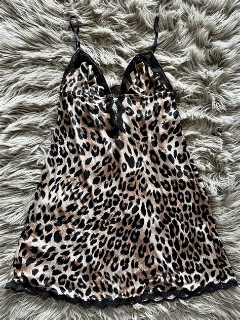 Victorias Secret Very Sexy Leopard Print Slip Gown Pa Gem