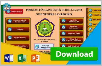 DOWNLOAD APLIKASI RAPORT EXCEL UNTUK SMP KURIKULUM 2013 | Belajar