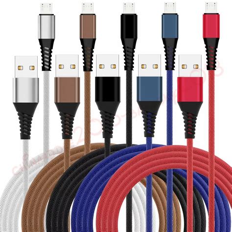 Fabric Type C Micro Cable 1m 3ft Braided Alloy Usb Cables Accessory