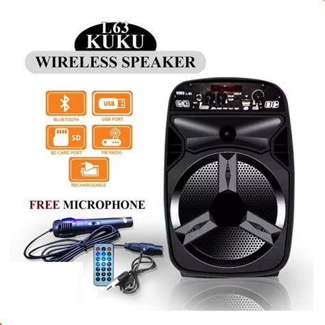 Karaoke Portable Wireless Bluetooth Speaker With Mic Kts Kuku K65