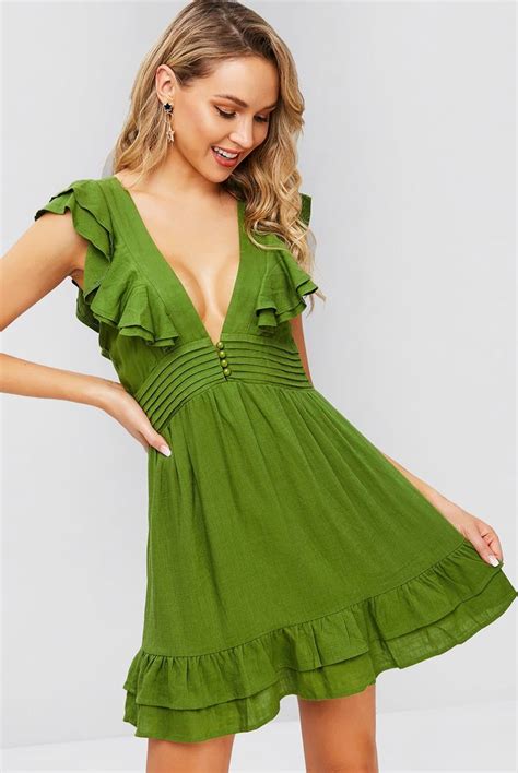 Lovely Jade Green Summer Dress Casual Sundress Lace Dress With