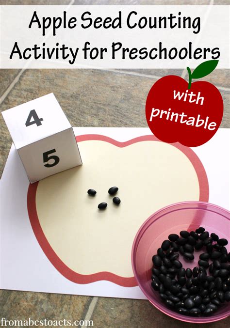 Printable Apple Seed Counting Activity From Abcs To Acts