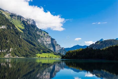 Majestic Mountain Lake In Switzerland Stock Photo Image Of