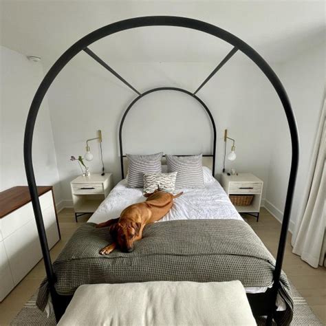 Canyon Arched Canopy Bed With Upholstered Headboard By Leanne Ford Crate And Barrel