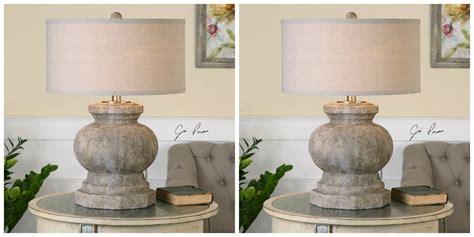 Two Large Rustic Farmhouse Table Lamps Lamps