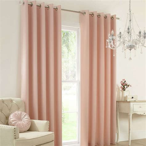 Whilst our collection of plain bedroom blackout curtains are available in a range of sizes to suit nurseries, at dunelm we also have a range of printed nursery and children's blackout curtains with fun patterns and designs such as our space navy blackout curtain. Blush Claire Thermal Eyelet Curtains | Champagne bedroom ...