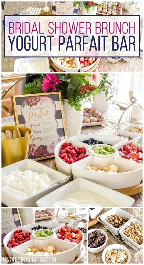 We have easy ideas for food, drink, and festive touches to make your gathering truly memorable. Bridal Shower Brunch Yogurt Parfait Bar - unOriginal Mom ...