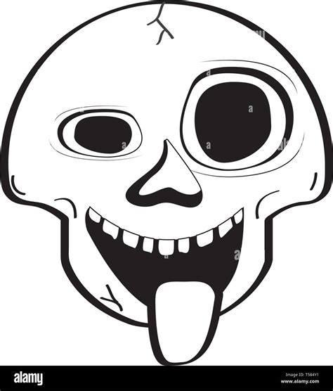 Happy And Crazy Head Skull Cartoon Stock Vector Image And Art Alamy