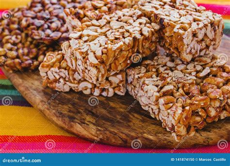 Palanqueta Traditional Mexican Candy With Peanuts Crunchy Stock Photo