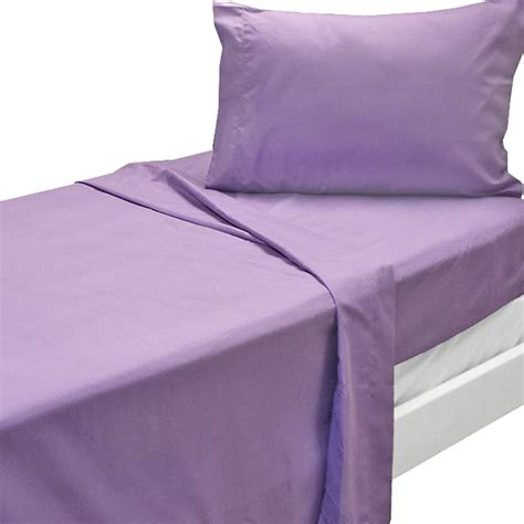 3pc Purple Twin Xl Bed Sheet Set Solid Color Bedding Accessories