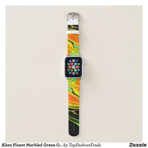 Alien Planet Marbled Green Orange Black NEON Apple Watch ...